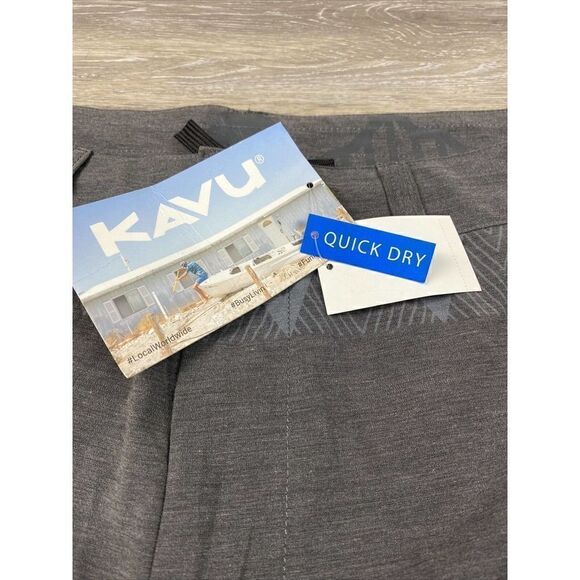 Kavu Mens Dunk Tank Board Shorts Stripe Shadow Size 38 Gray Quick Dry - Picture 4 of 11